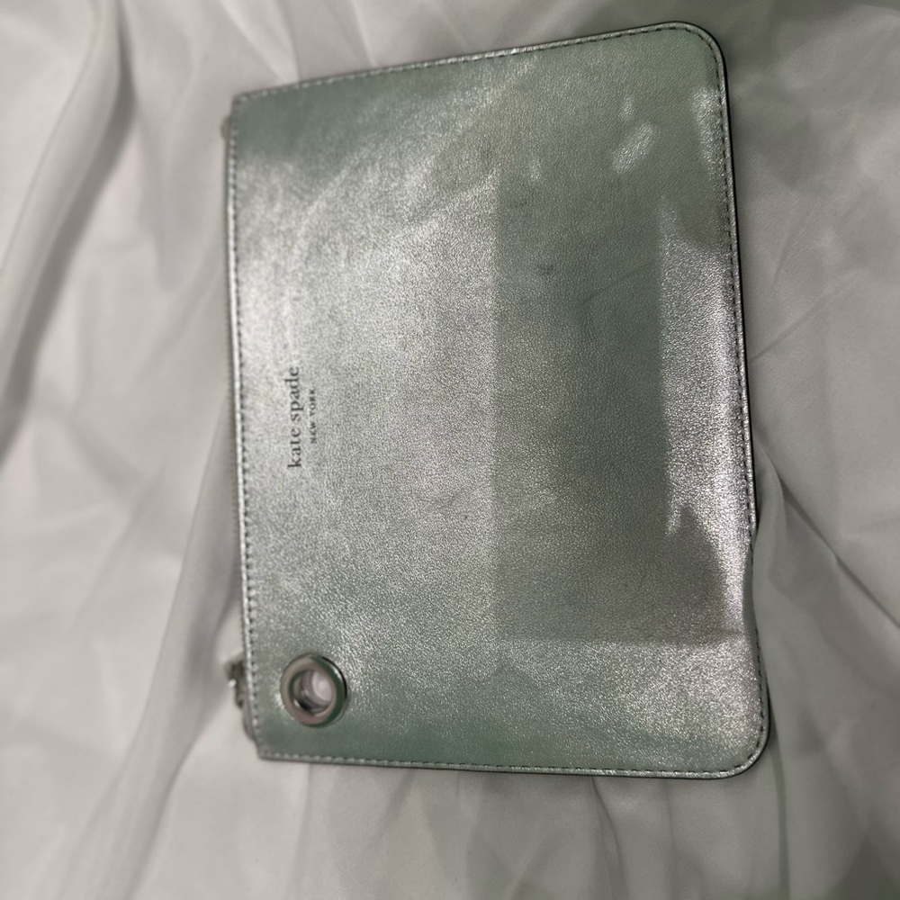 Kate Spade Green Metallic Clutch